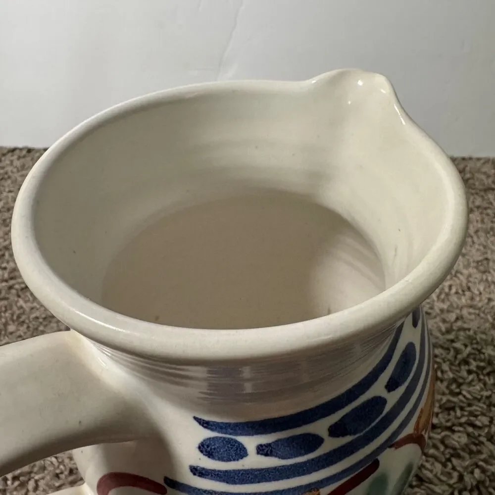 Jamestown Pottery Vintage Hand Painted Pitcher Colonial Virginia Ware Ceramic 7